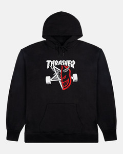 Thrasher X Spitfire Thrash & Burn Black Hd/swt Xl - Skateboard Sweatshirt