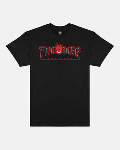 Thrasher X Spitfire Bighead Outline Ss Black L - Skateboard Tshirt