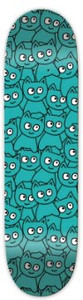 Meow Team Sticker Pile Teal Deck 8.00 - Skateboard Deck