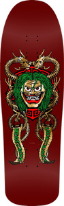 Powell Caballero Mask Burgundy/gold Foil Shaped Deck 9.75 X 31.12 - Skateboard Deck