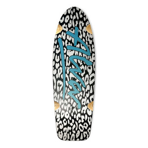 Alva 1979 Leopard Silver/black/metallic Blue Shaped Wheel Wells Deck 9.25 X 30.0 - Skateboard Deck