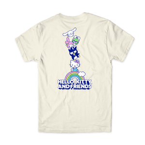 Girl Hello Kitty Rainbow Stacked Cream Ss L - Skateboard Tshirt