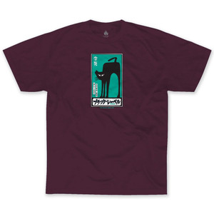 Black Label Elijah Akerley Black Cat Maroon Ss L - Skateboard Tshirt