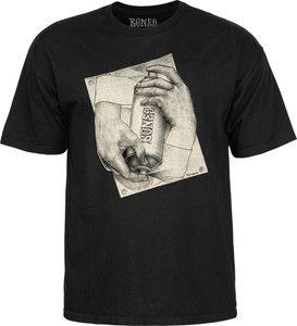 Bones Spraying Hands Black Ss M - Skateboard Tshirt