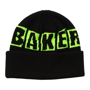 Baker Brand Logo Beanie Black/green - Skateboard Beanie