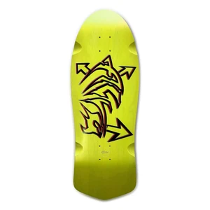 Alva Dolphin Green/silver/red/black Shaped Wheel Wells Deck 11.125 X 30.75 - Skateboard Deck