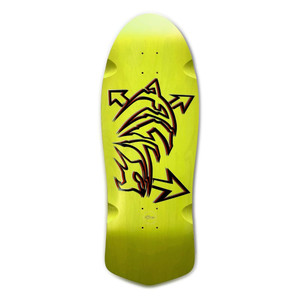 Alva Dolphin Green/silver/red/black Shaped Wheel Wells Deck 11.125 X 30.75 - Skateboard Deck