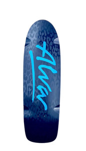 Alva Modern Leopard Sapphire Blue/black Shaped Wheel Wells Deck 10. X 33.0 - Skateboard Deck