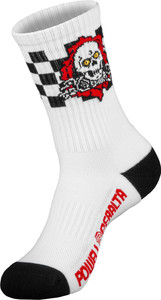 Powell Ripper Checker Stripes Red/black White Socks - Skateboard Socks