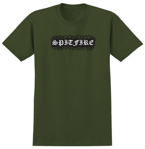 Spitfire Old E Barbed Military Green Ss M - Skateboard Tshirt