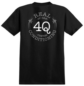 Real X 4q Black Ss L - Skateboard Tshirt