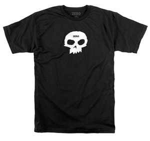 Zero Single Skull Black Ss S - Skateboard Tshirt