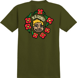 Krooked Mg Military Green Ss Xl - Skateboard Tshirt