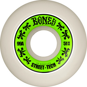 Bones Stf Sidecuts V5 51mm 99a (set Of 4) - Skateboard Wheels