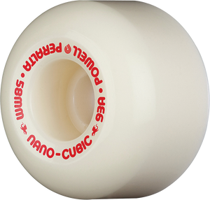 Powell Peralta - Df Nano Cubic Red Dragon 93a 58/37.5mm Wht - Skateboard Wheels (Set Of Four)