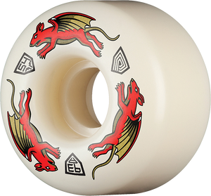 Powell Peralta - Df Nano Rat Red Dragon 93a 54/34mm Wht - Skateboard Wheels (Set Of Four)