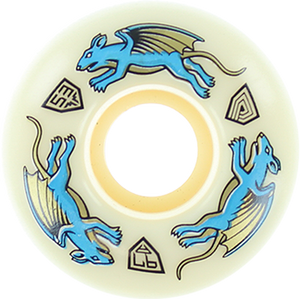 Powell Peralta - Df Nano Rat Blue Dragon 97a 53/34mm Wht - Skateboard Wheels (Set Of Four)