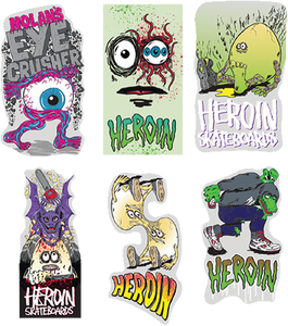 Heroin - 12/pk Asst Eye Crusher Stickers