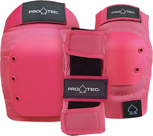 Pro Tec - Adult 3 Pack Open Back L-pink - Skateboard Pads
