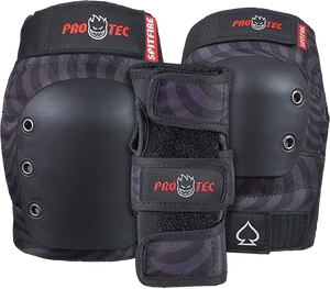 Pro Tec - Adult 3 Pack Open Back L-spitfire Blk Swl - Skateboard Pads