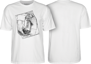Bones Wheels - Spraying Hands Ss M-white - Skateboard Tshirt