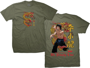 Dgk - Bruce Lee Lil' Dragon Ss L-military Green - Skateboard Tshirt