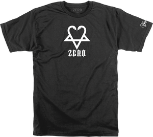 Zero - Bam Snake-a-gram Heart Ss M-black/wht - Skateboard Tshirt