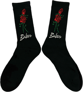 Baker - Roses Crew Socks Black - Skateboard Socks