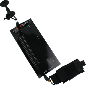 Stay Covered - Covered Coiled Wrist Bodyboard Leash Black