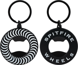 Spitfire - Classic Swirl Bottle Opener Keychain Blk/wht