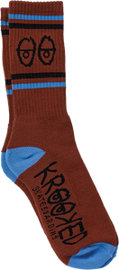 Krooked - Eyes Crew Sock Dk.red/blk/wht - Skateboard Socks