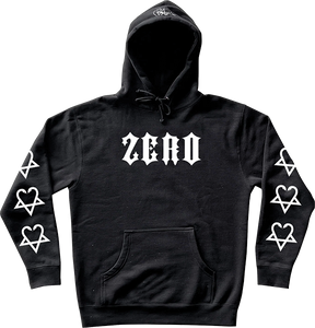 Zero - Bam 3 Star Multi Heart Hd/swt L-black/wht - Skateboard Sweatshirt
