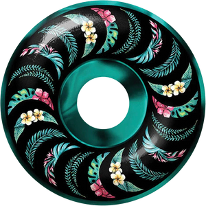 Spitfire - F4 99a Classic 53mm Floral Classic Teal/blk Swl - Skateboard Wheels (Set Of Four)