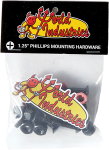 World Industries - Hardware Set Phillips 1.25" Black W/red