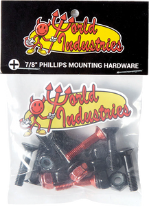 World Industries - Hardware Set Phillips 7/8" Black W/red