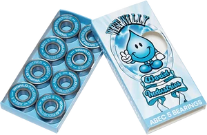 World Industries - Abec-5 Wet Willy Bearings Sil/blue - Skateboard Bearings