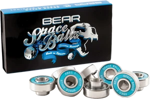 Bear Trucks - Spaceballs A7 Ceramic 8mm Bearings Sil/blu - Skateboard Bearings