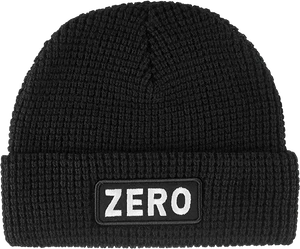 Zero - Army Patch Waffle-knit Beanie Black