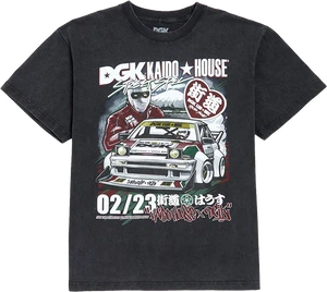 Dgk - Kaido House Raceway Boxy Ss L-vintage Blk - Skateboard TShirt