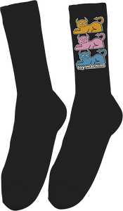 Toy Machine - Triple Cat Crew Socks Black 1pr - Skateboard Socks