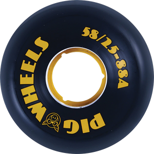 Pig - Rt 58mm 88a Black/yel - Skateboard Wheels (Set Of Four)