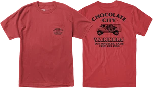 Chocolate - Vanner Pocket Ss L-red - Skateboard TShirt