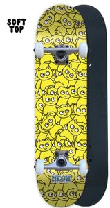 Meow Sticker Pile Cmyk Yellow Soft Top Complete 6.75 X 28.50 - Complete Skateboard