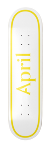 April Team Og Logo Yellow/white Twin Tail Deck 8.00 - Skateboard Deck