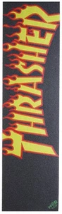 Mob Grip 9" Thrasher Yellow And Orange Flame Logo - Skateboard Grip Tape