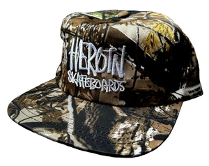 Heroin Script Nylon Snapback Hat Camo - Skateboard Hat