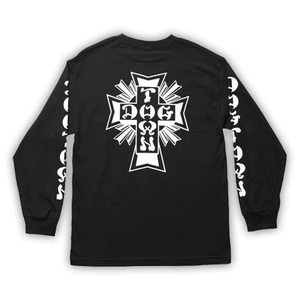 Dogtown Cross Logo Black/white Ls  Xl - Skateboard Longsleeve Shirt