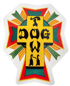 Dogtown Cross Logo Rasta 4" Sticker