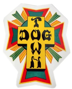 Dogtown Cross Logo Rasta 4" Sticker