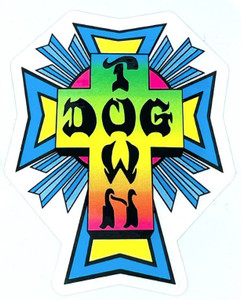 Dogtown Cross Logo Neon 2" Sticker